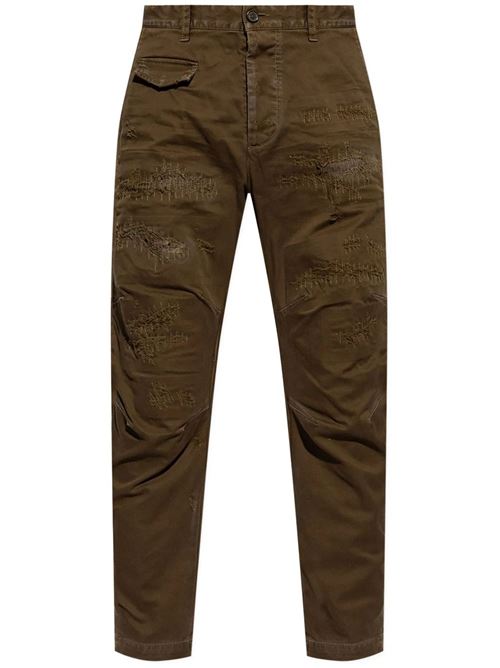 Pantaloni chino con strappi marrone DSQUARED2 | S74KB0951 S39021728